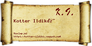 Kotter Ildikó névjegykártya